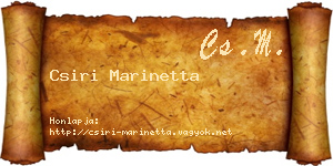 Csiri Marinetta névjegykártya